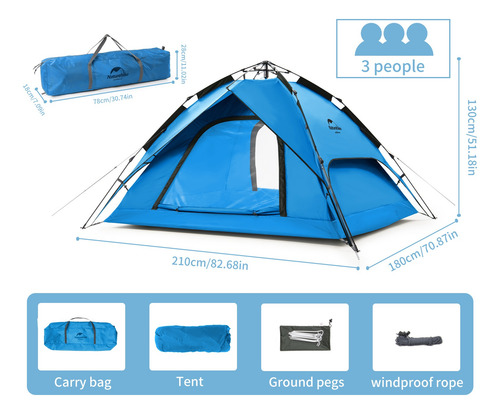Carpa Automática Naturehike 3 Personas Nh21zp008 - Imagen 8