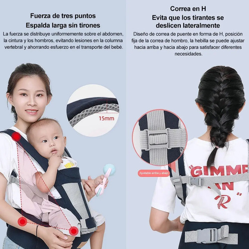 Silla Porta Bebe Mochila Ergonómica 4 En 1 Burke Deng01 - Imagen 15