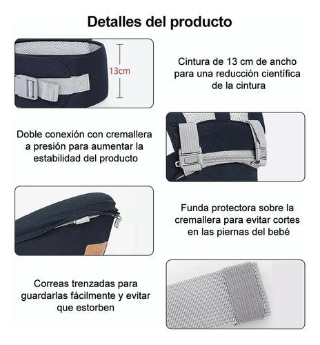 Silla Porta Bebe Mochila Ergonómica 4 En 1 Burke Deng01 - Imagen 4