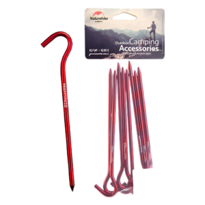 Estaca Reforzada Para Carpa Naturehike 18cm 8 Unidades Rojo
